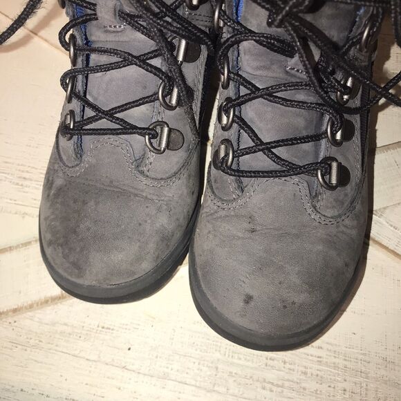 Timberland Field Boot Mid Little Kid / Toddler Shoes Grey-Black Size 11.5 - Picture 4 of 8